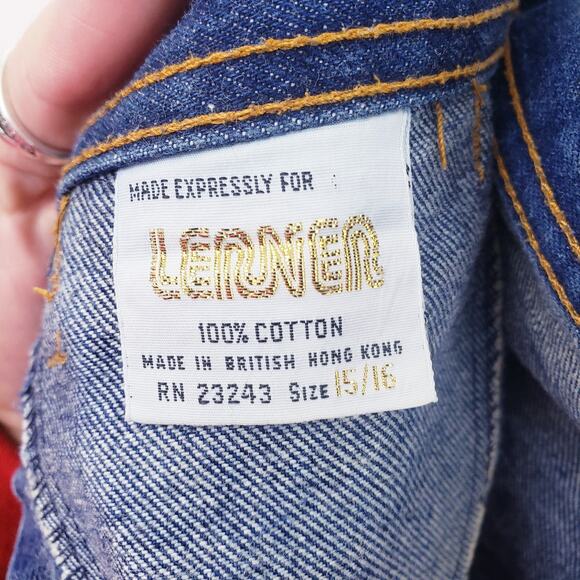 Lerner Jeans Womens Size 15/16x35 Medium Wash Vtg 70s\80s Straight Leg High Rise - Picture 10 of 10